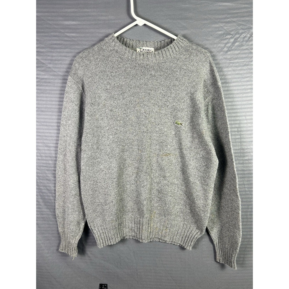 Vintage 70s Izod Lacoste‎ Cashmere Wool Sweater  Grey